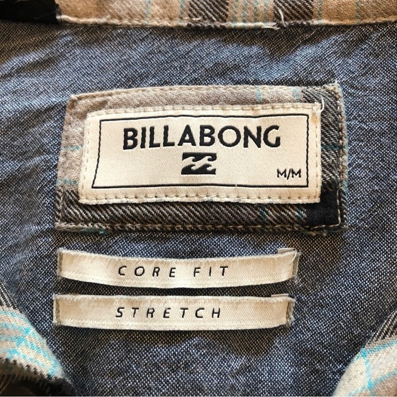 Billabong /Core Fit /Stretch/Flannel / button up/ Size M - Picture 8 of 12